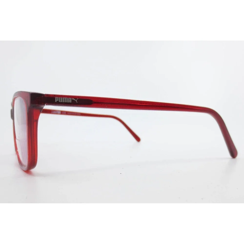 Puma PE0018OCOS 001 Red Rectangular Eyeglasses Frames 52-15-135 Mens Womens